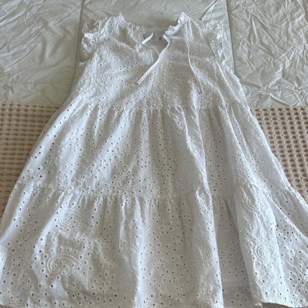 Time and Tru White Boho Eyelet Dress size small (4-6)